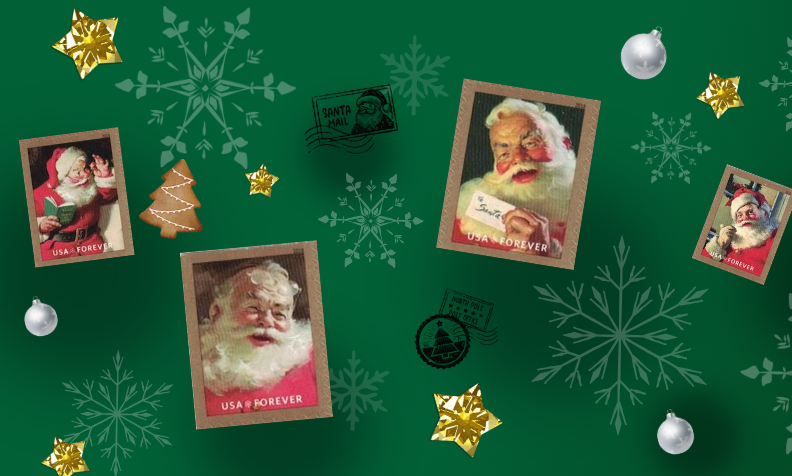 Santa Stamps Banner